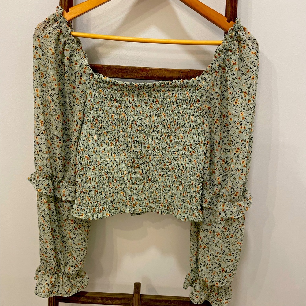 Sage Green Floral Wild Fable Top